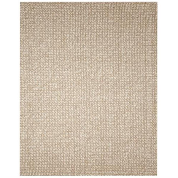 Work-Of-Art 5Ft X 8Ft Zatar Ribbed Loop Pile Natural Wool and Jute Rug WO2521503